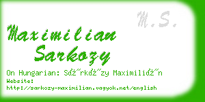 maximilian sarkozy business card